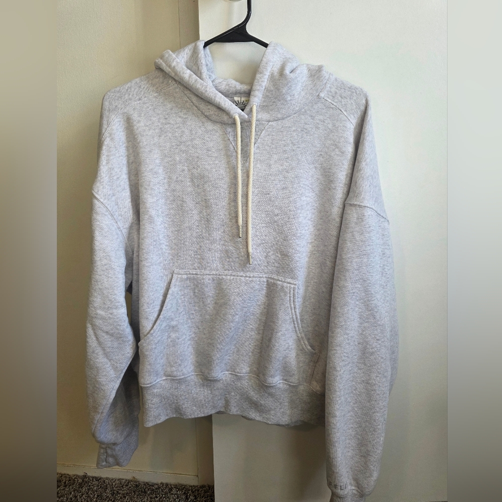 Offline by Aerie Light Gray Pullover Hoodie, Medium